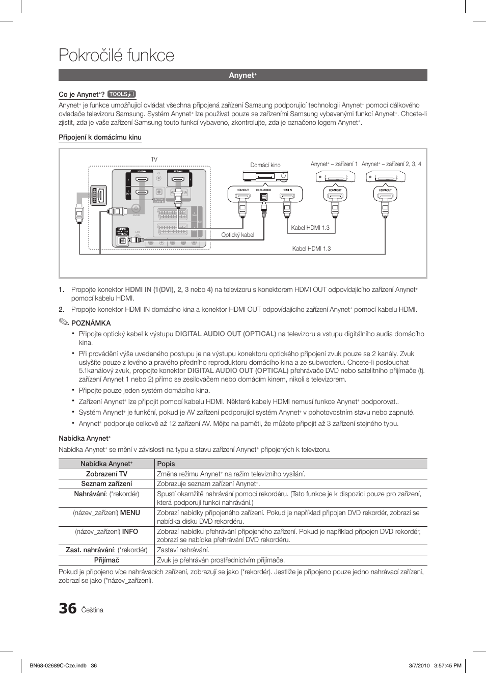 Pokročilé funkce | Samsung LE40C630K1W User Manual | Page 330 / 491