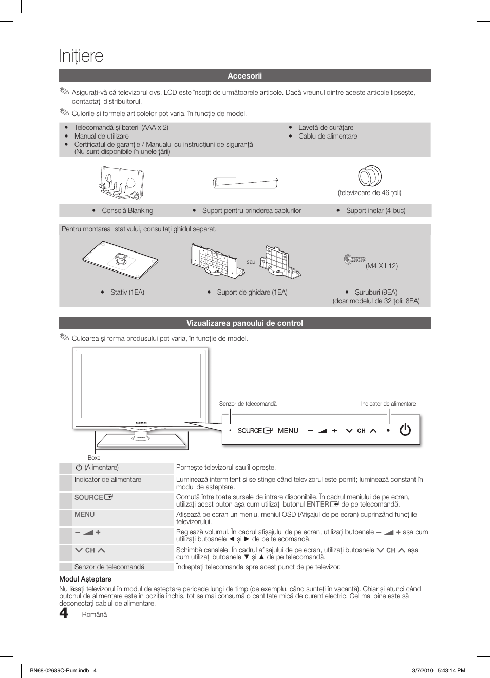 Iniţiere | Samsung LE40C630K1W User Manual | Page 396 / 491