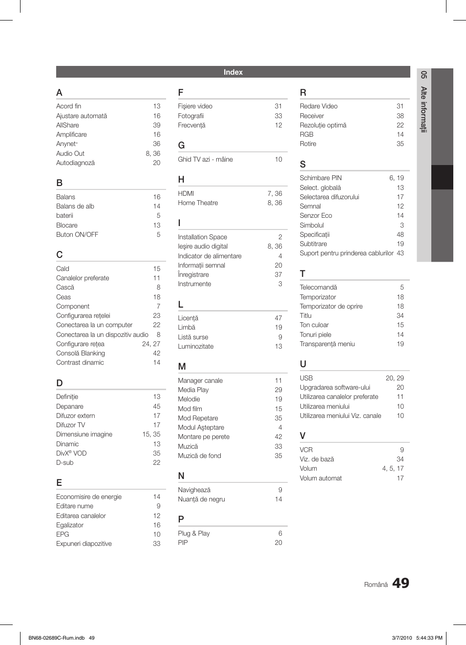 Samsung LE40C630K1W User Manual | Page 441 / 491