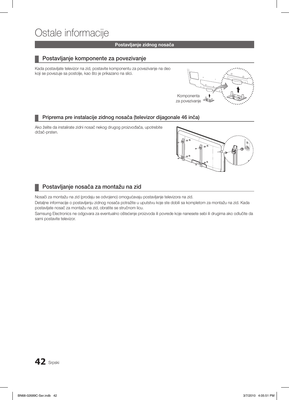 Ostale informacije | Samsung LE40C630K1W User Manual | Page 483 / 491