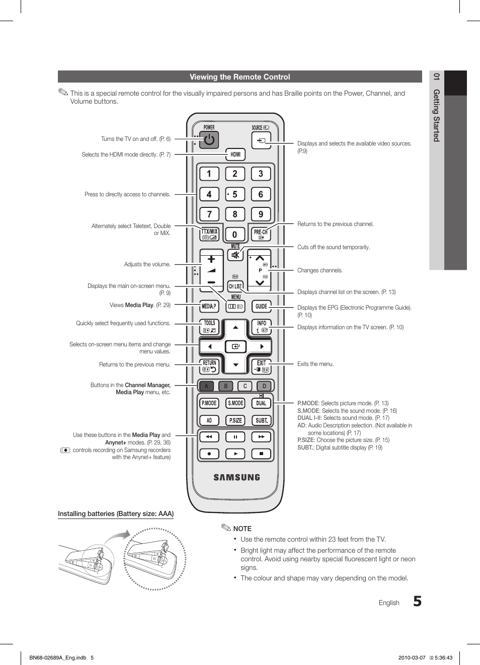 Samsung LE40C630K1W User Manual | Page 5 / 491