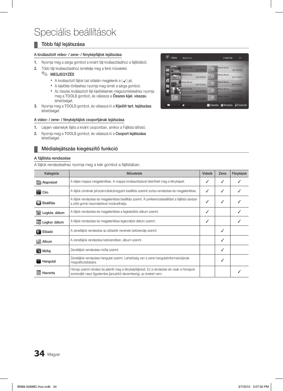 Speciális beállítások, Több fájl lejátszása, Médialejátszás kiegészítő funkció | Samsung LE40C630K1W User Manual | Page 83 / 491