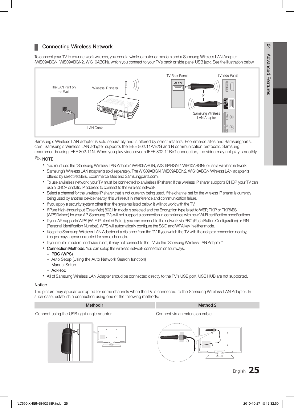 Samsung LE32C550J1W User Manual | Page 25 / 491