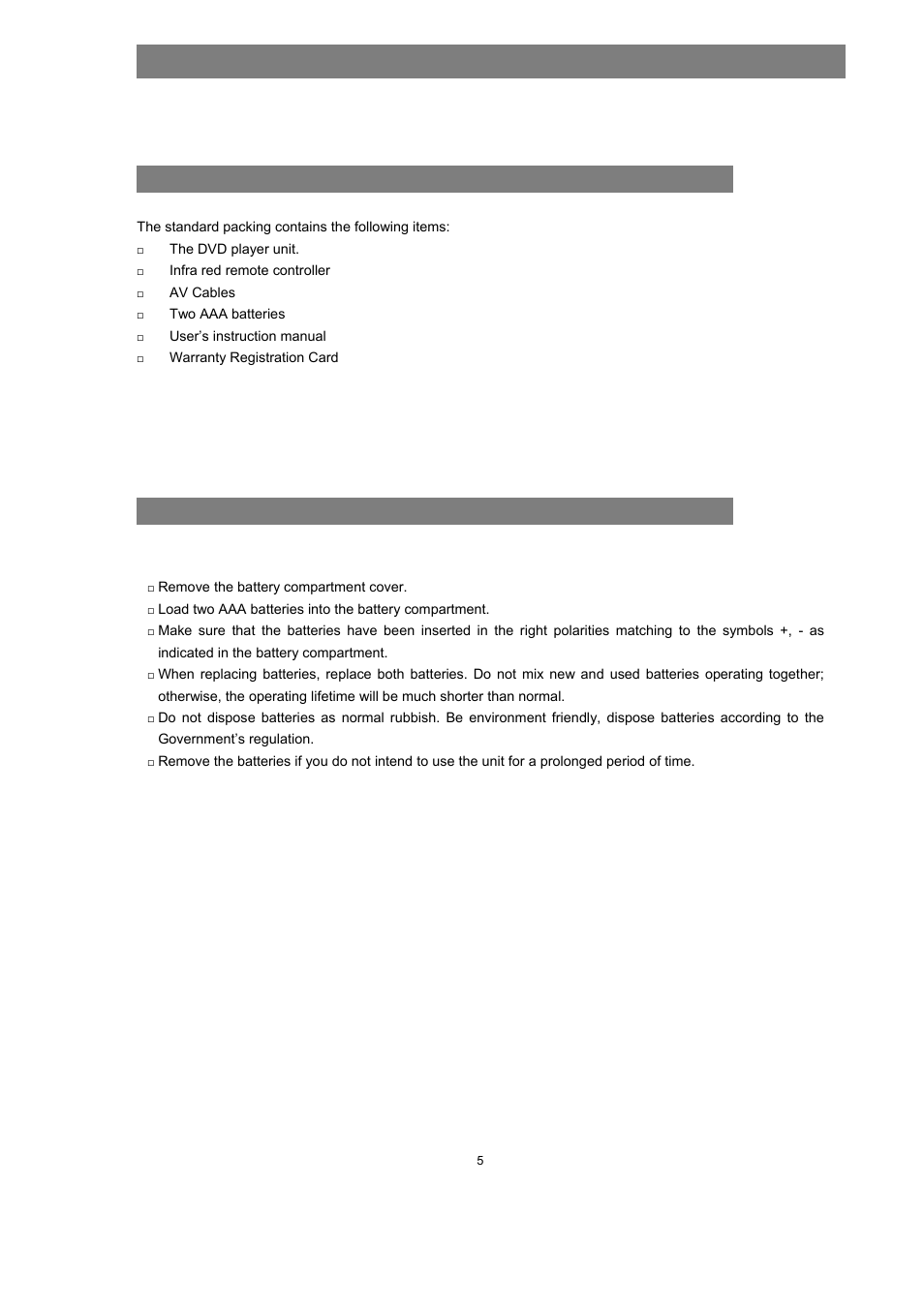 Preparation, Unpack the unit, Loading batteries into the remote control | Avayon DXP-1000 User Manual | Page 7 / 39