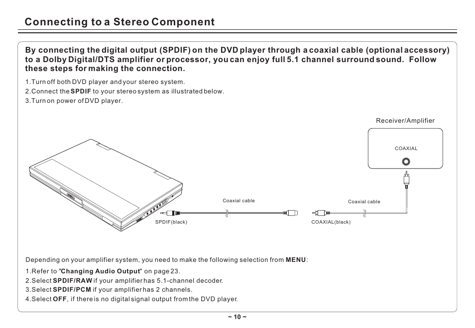 Т³гж 12, Connecting to a stereo component | Avayon DXP-10P II User Manual | Page 12 / 34