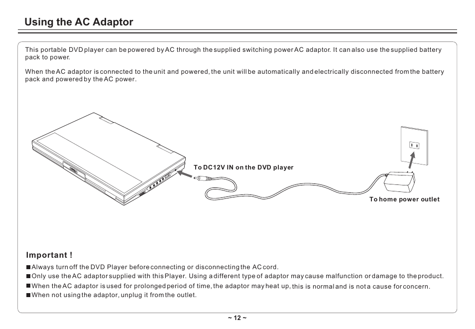 Т³гж 14, Using the ac adaptor | Avayon DXP-10P II User Manual | Page 14 / 34