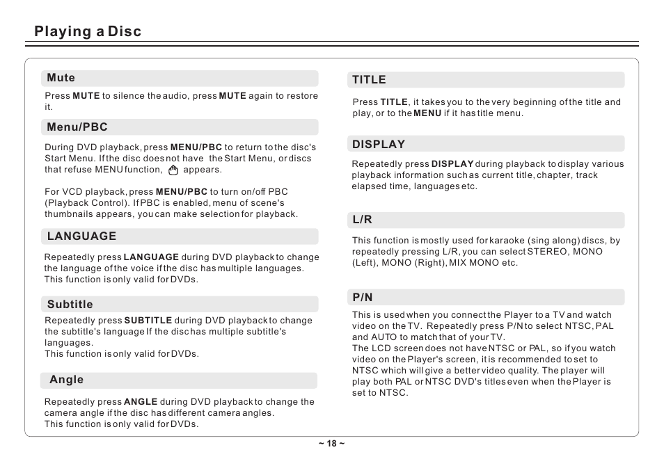 Т³гж 20, Playing a disc | Avayon DXP-10P II User Manual | Page 20 / 34