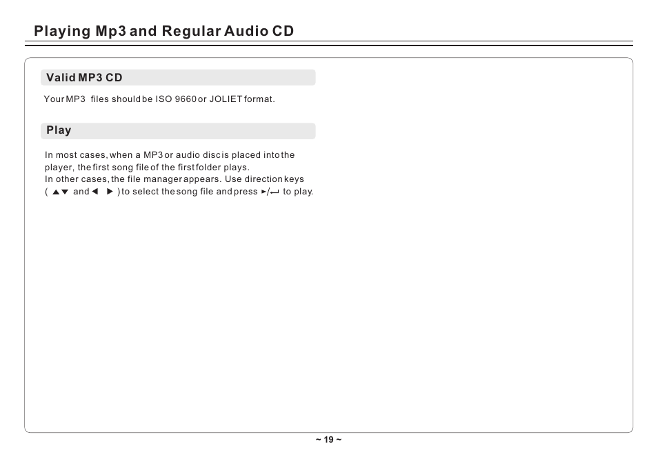 Т³гж 21, Playing mp3 and regular audio cd | Avayon DXP-10P II User Manual | Page 21 / 34