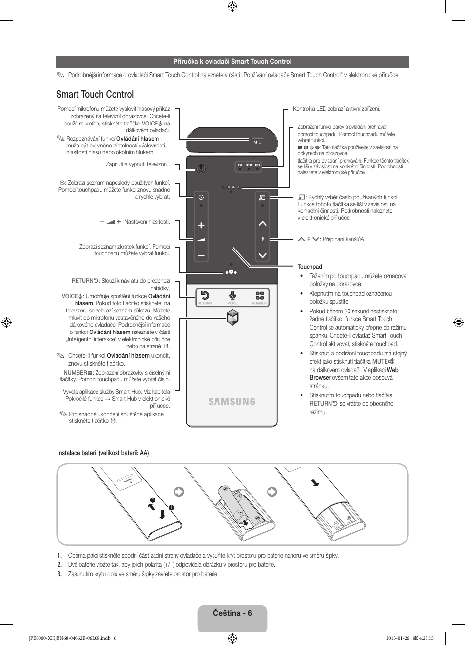 Smart touch control | Samsung PS51D8000FS User Manual | Page 144 / 185