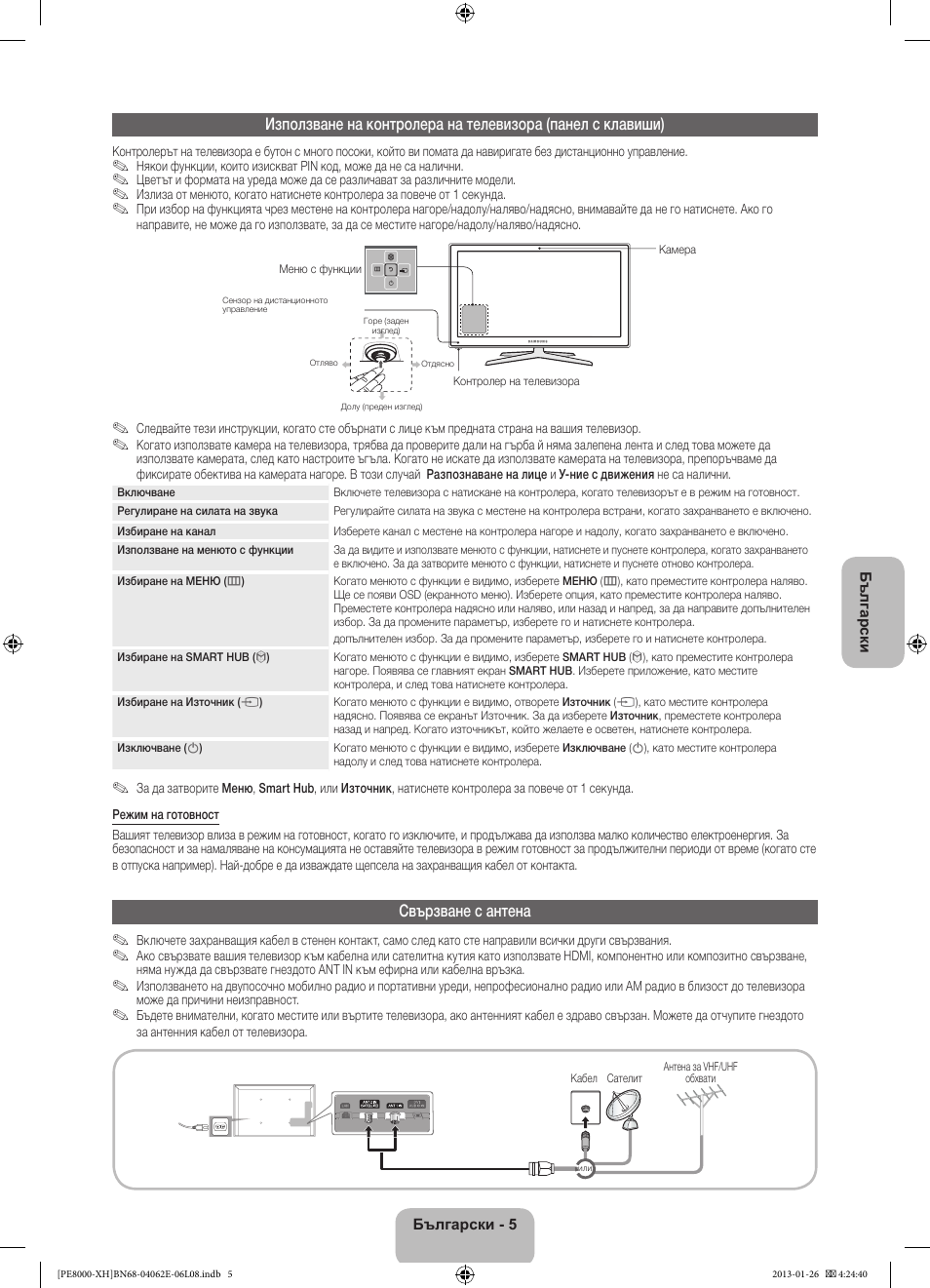 Свързване с антена | Samsung PS51D8000FS User Manual | Page 97 / 185