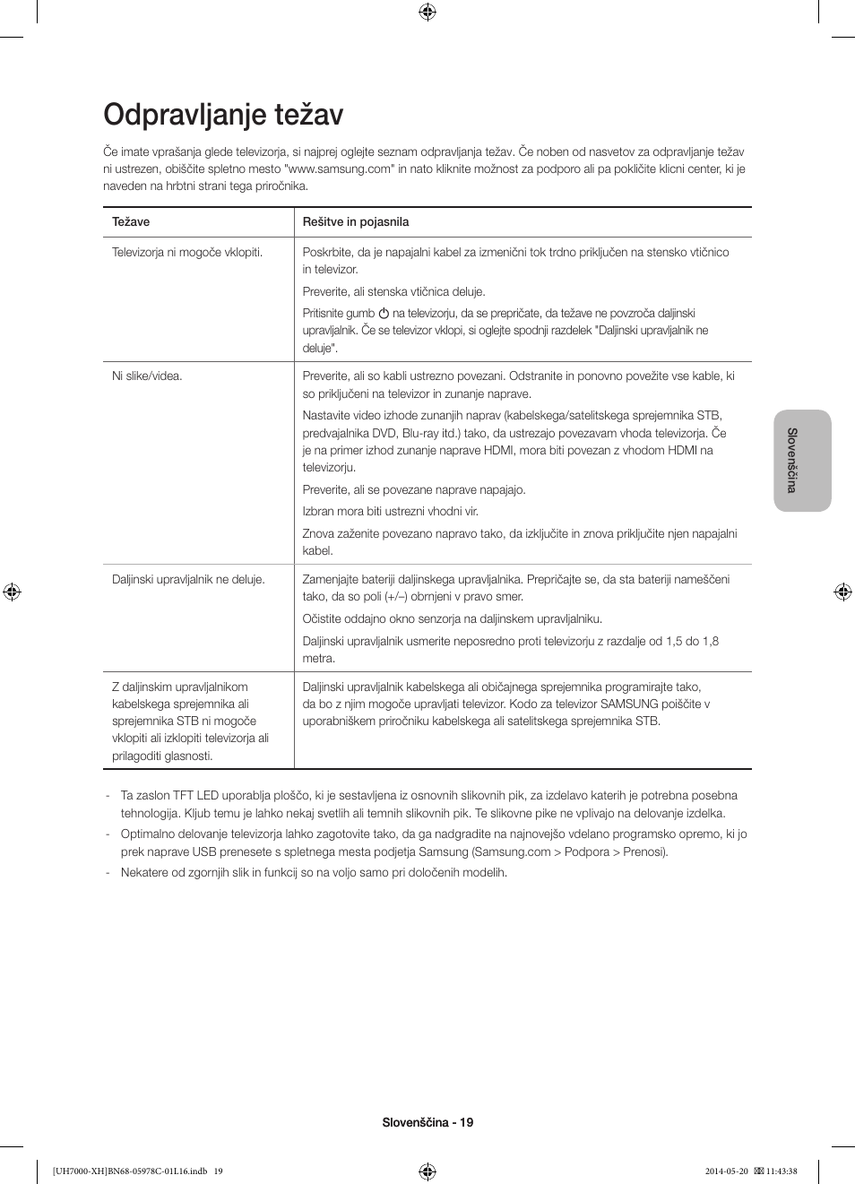 Odpravljanje težav | Samsung UE60H7000ST User Manual | Page 283 / 353