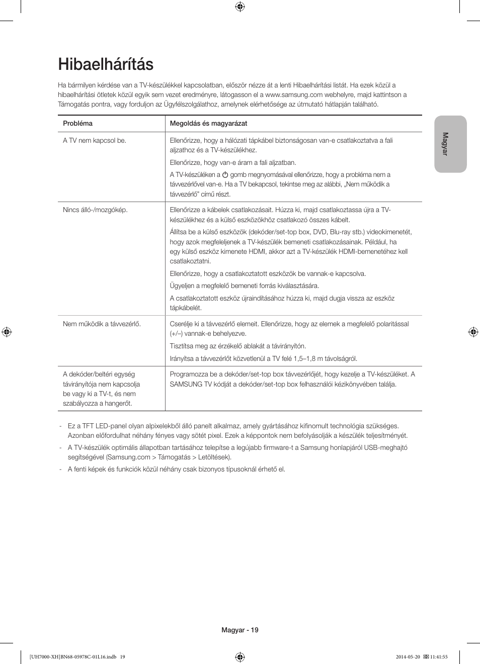 Hibaelhárítás | Samsung UE60H7000ST User Manual | Page 41 / 353