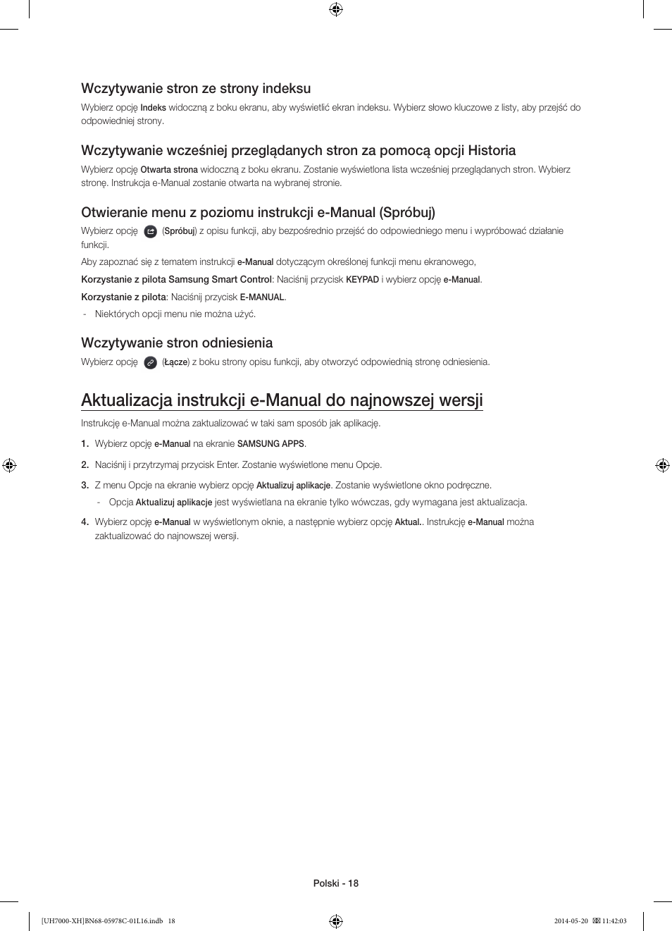 Wczytywanie stron ze strony indeksu, Wczytywanie stron odniesienia | Samsung UE60H7000ST User Manual | Page 62 / 353