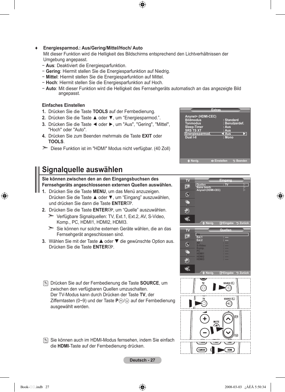 Signalquelle auswählen | Samsung LE32A450C2 User Manual | Page 117 / 533