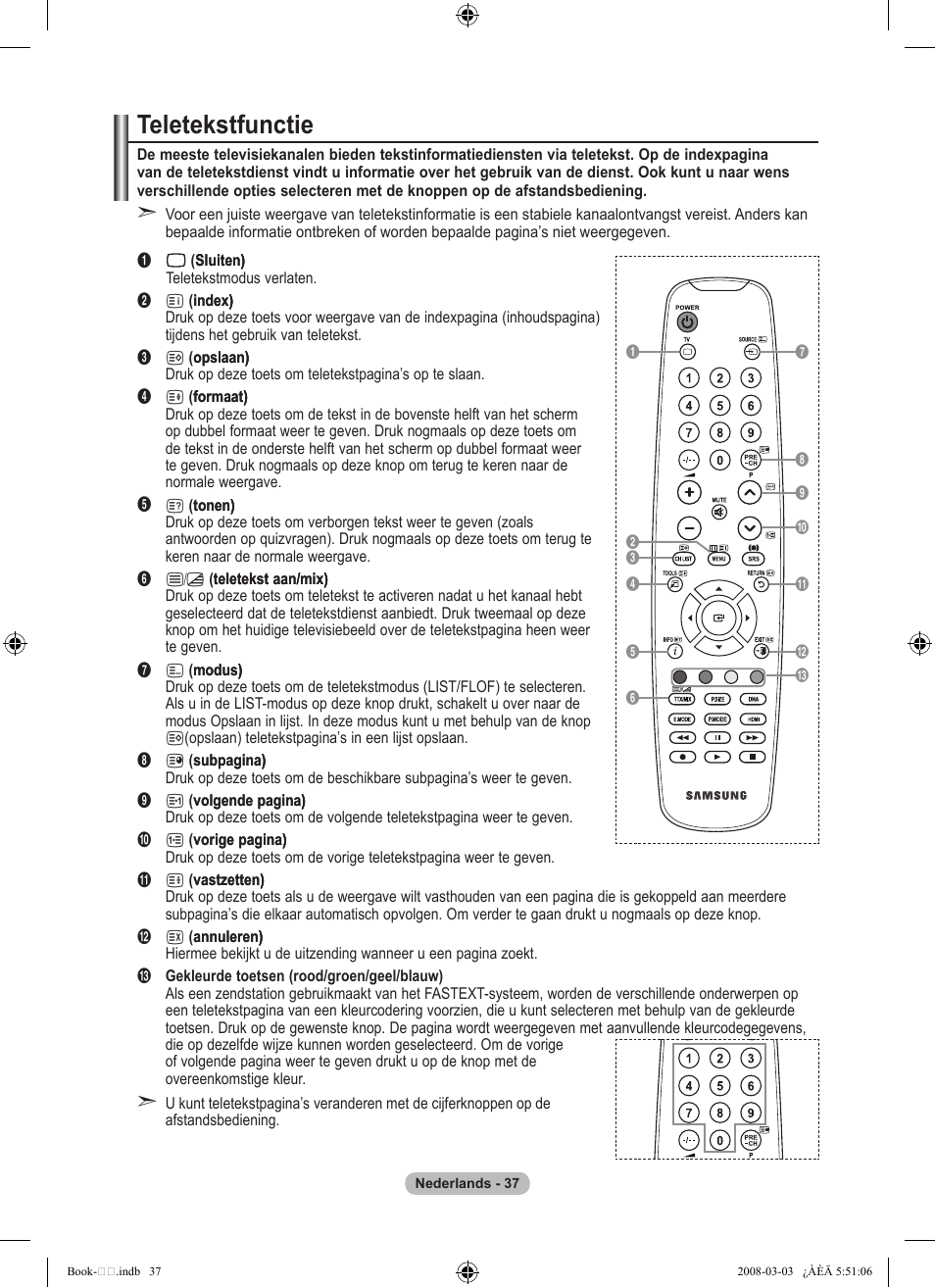 Teletekstfunctie | Samsung LE32A450C2 User Manual | Page 171 / 533