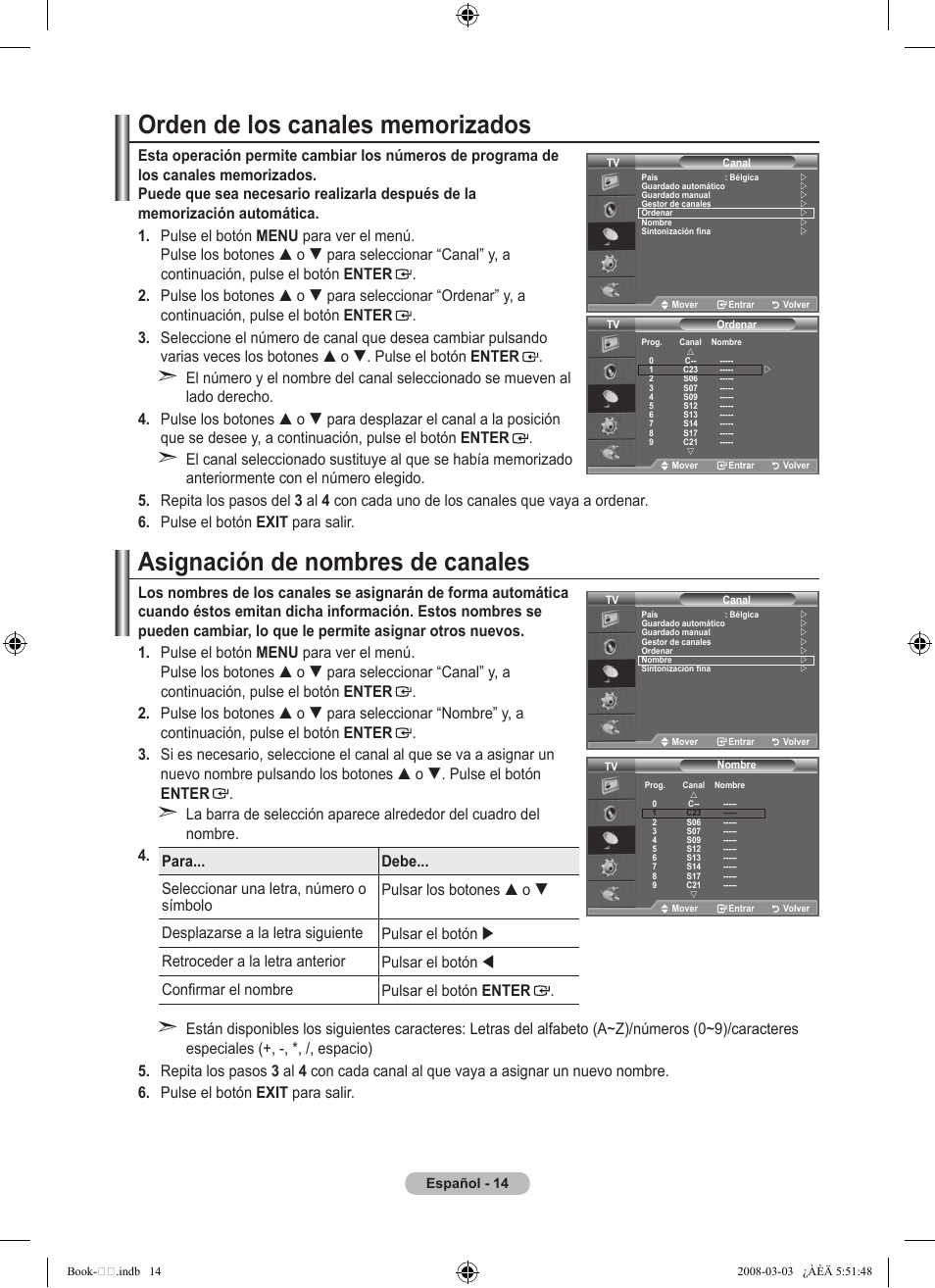 Asignación de nombres de canales | Samsung LE32A450C2 User Manual | Page 238 / 533