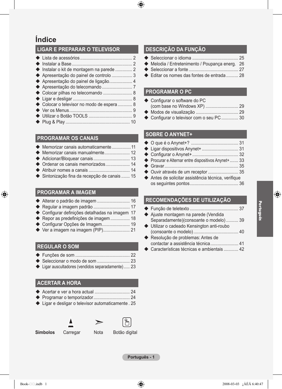 Índice | Samsung LE32A450C2 User Manual | Page 269 / 533