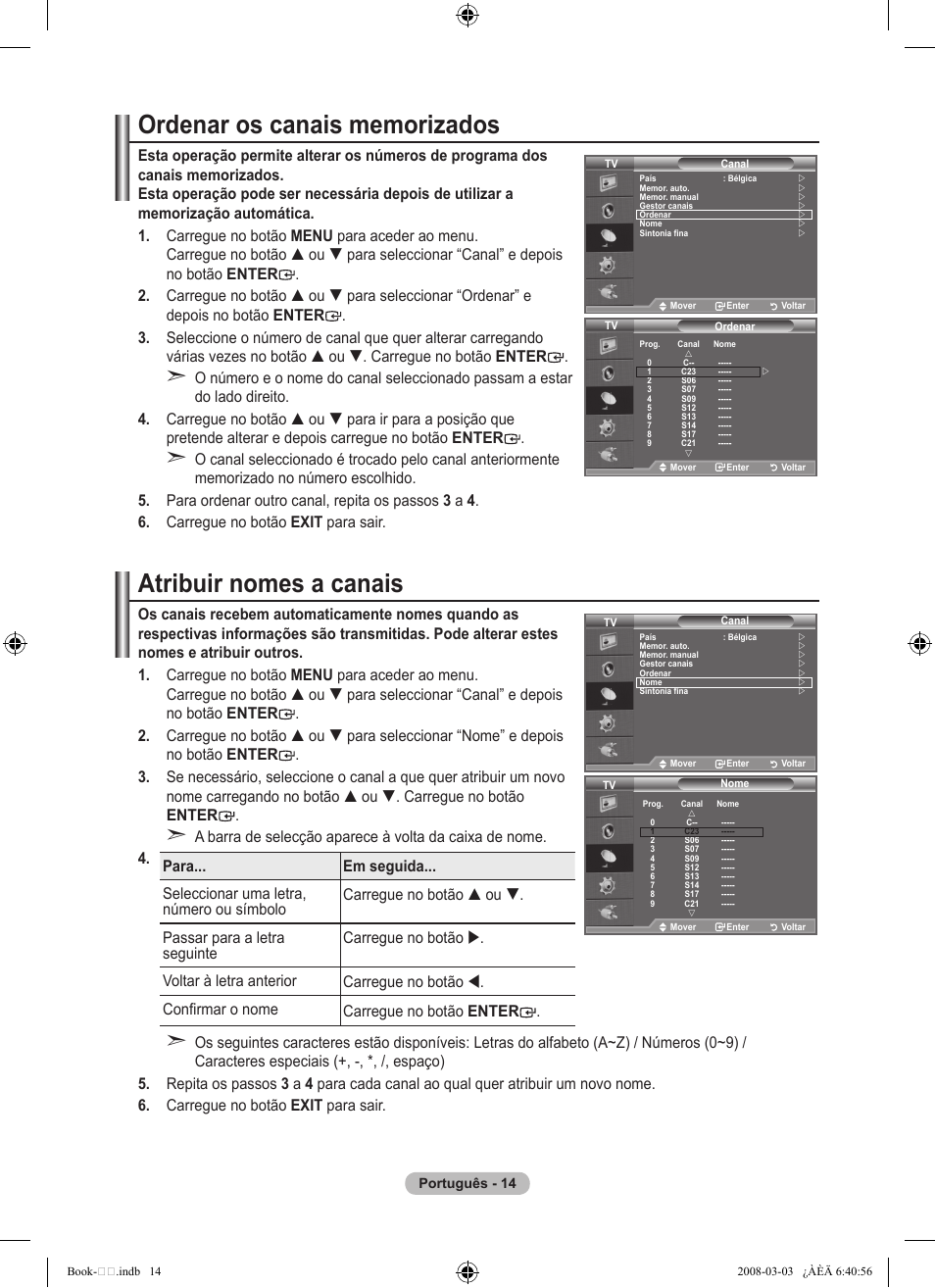 Atribuir nomes a canais | Samsung LE32A450C2 User Manual | Page 282 / 533