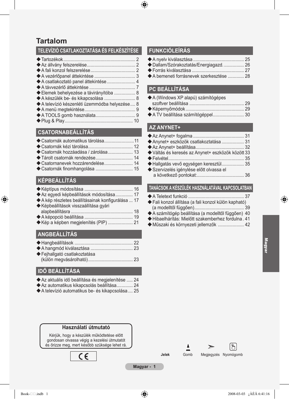 Tartalom | Samsung LE32A450C2 User Manual | Page 313 / 533