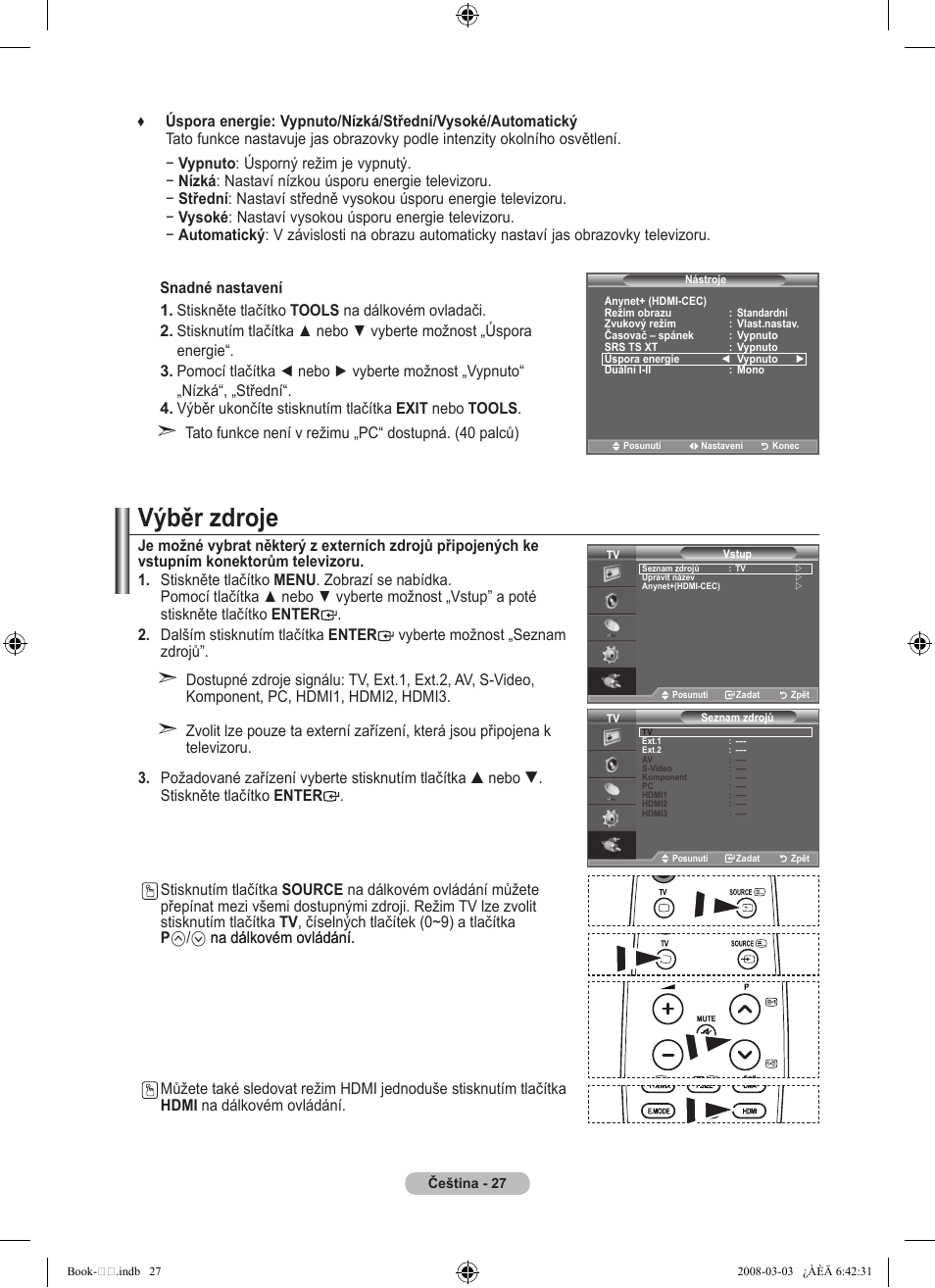 Výběr zdroje | Samsung LE32A450C2 User Manual | Page 427 / 533