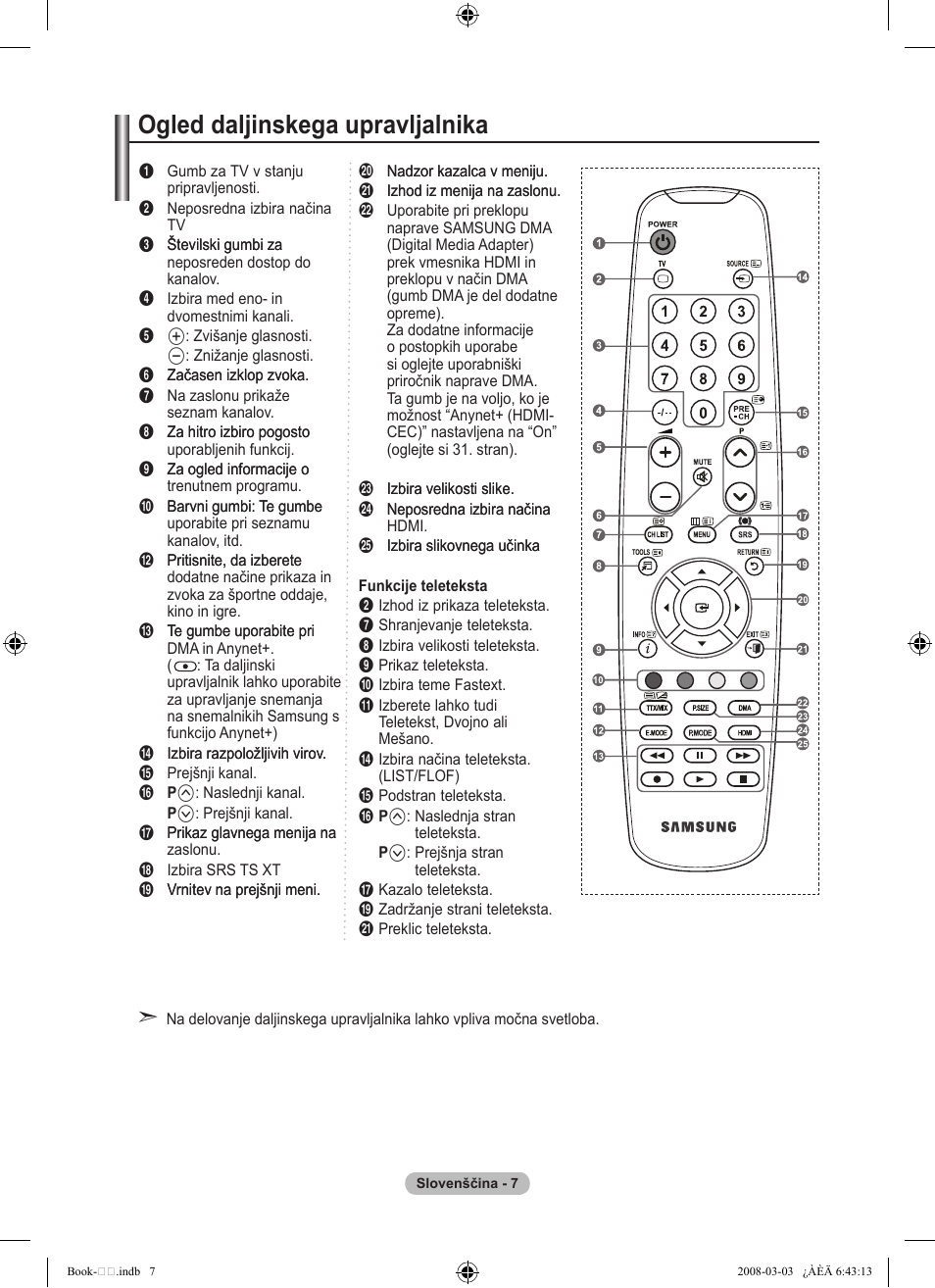 Ogled daljinskega upravljalnika | Samsung LE32A450C2 User Manual | Page 495 / 533
