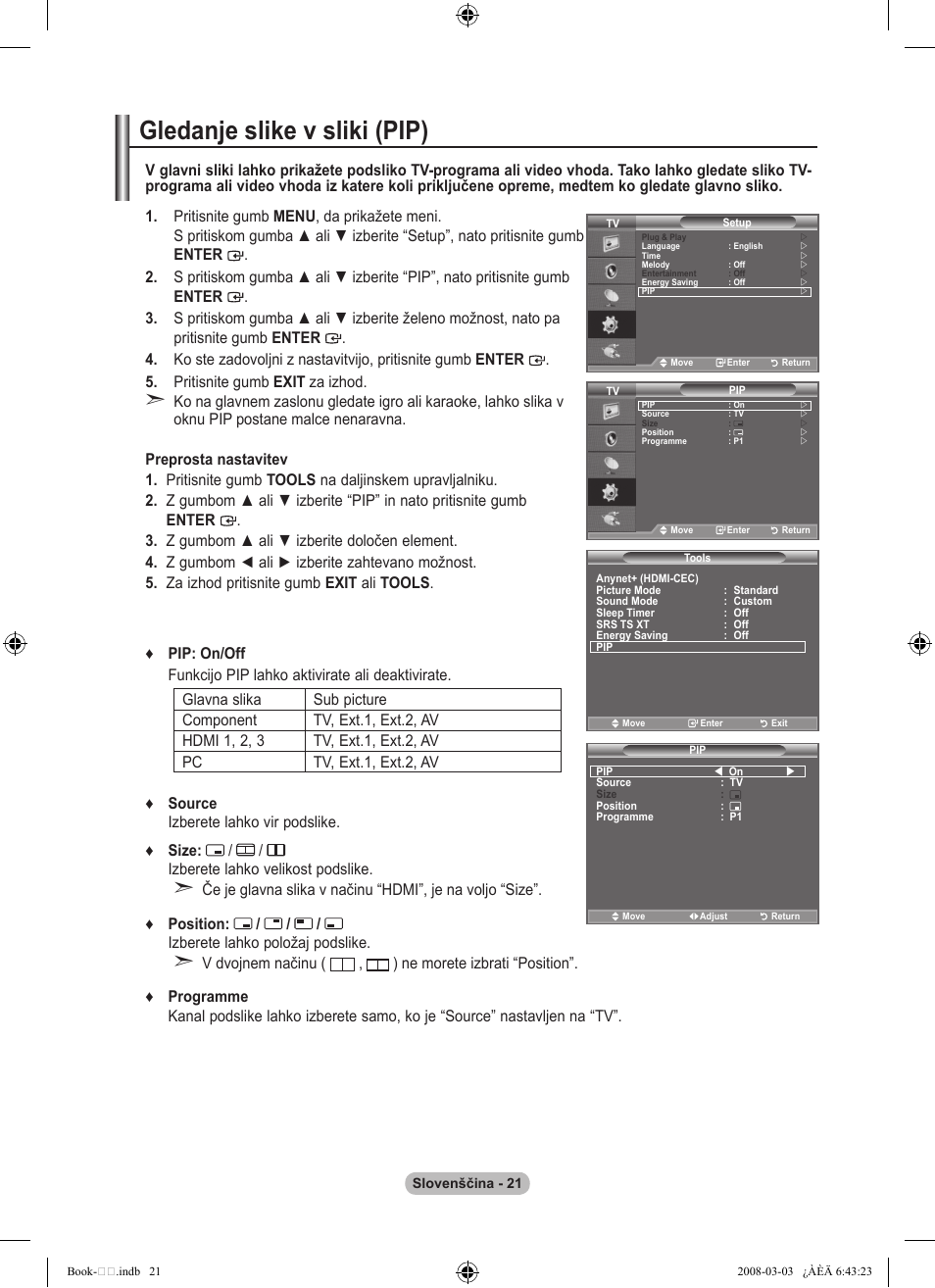 Gledanje slike v sliki (pip) | Samsung LE32A450C2 User Manual | Page 509 / 533