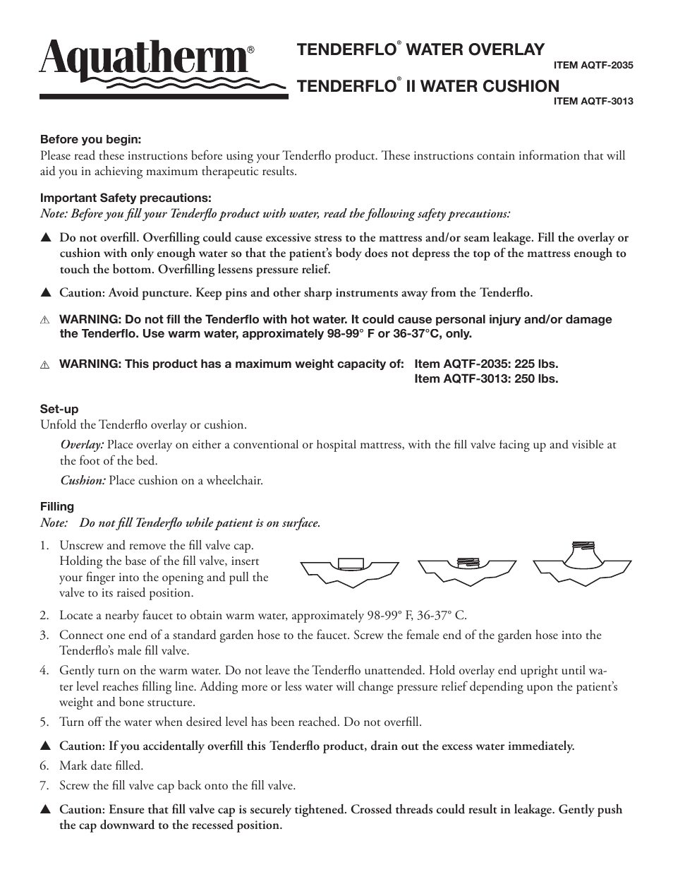 Akros-Aquatherm TENDERFLO AQTF-3013 User Manual | 2 pages