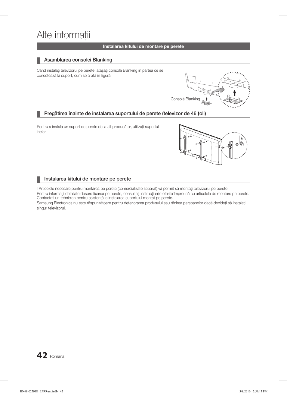 Alte informaţii | Samsung LE46C570J1S User Manual | Page 434 / 491