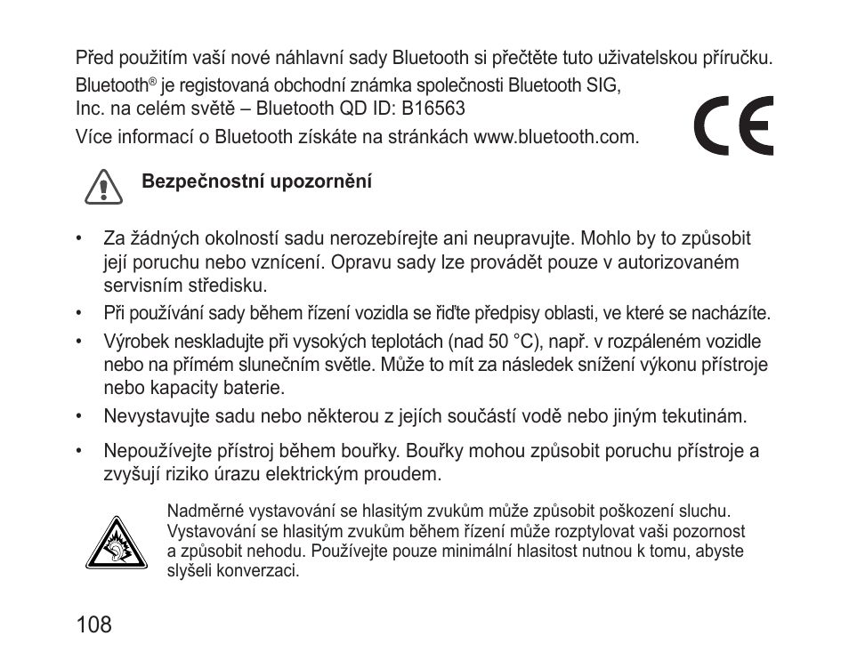 Bezpečnostní upozornění | Samsung BHM3100 User Manual | Page 110 / 161