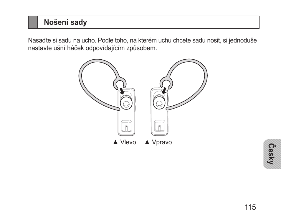 Nošení sady | Samsung BHM3100 User Manual | Page 117 / 161