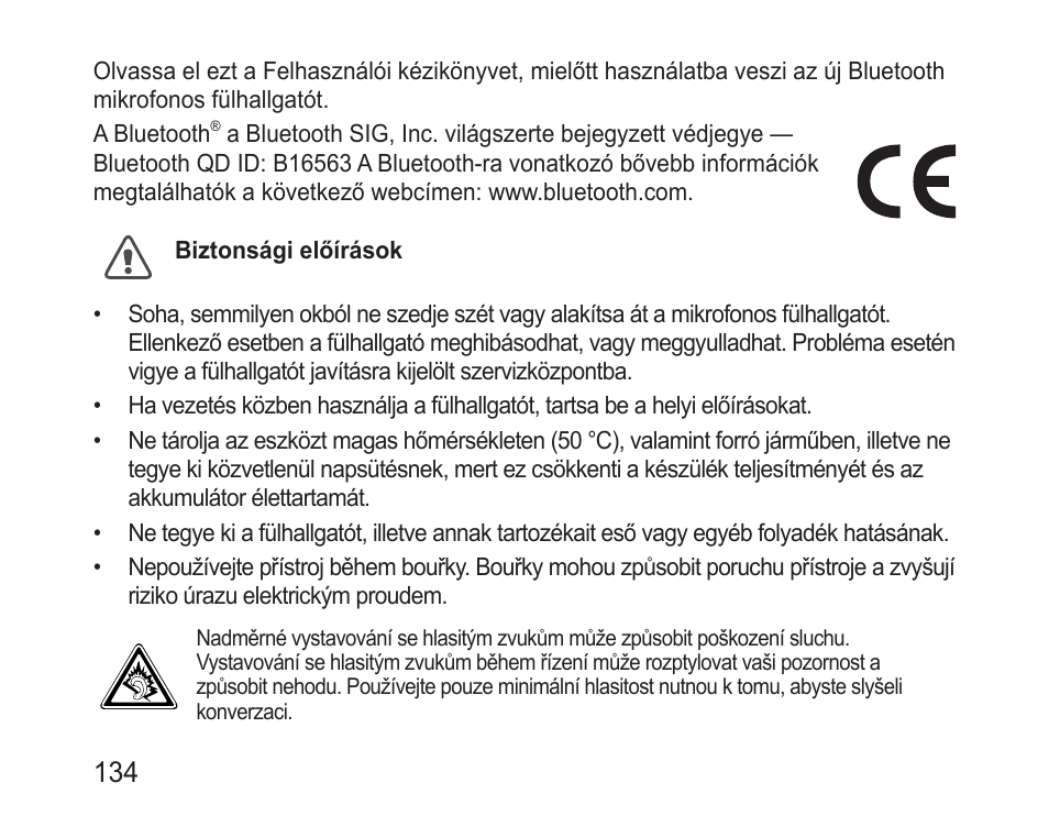 Biztonsági előírások | Samsung BHM3100 User Manual | Page 136 / 161