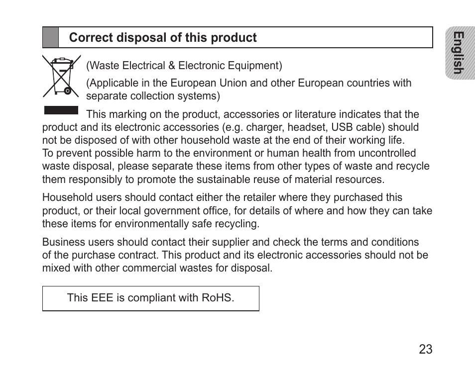 Correct disposal of this product | Samsung BHM3100 User Manual | Page 25 / 161