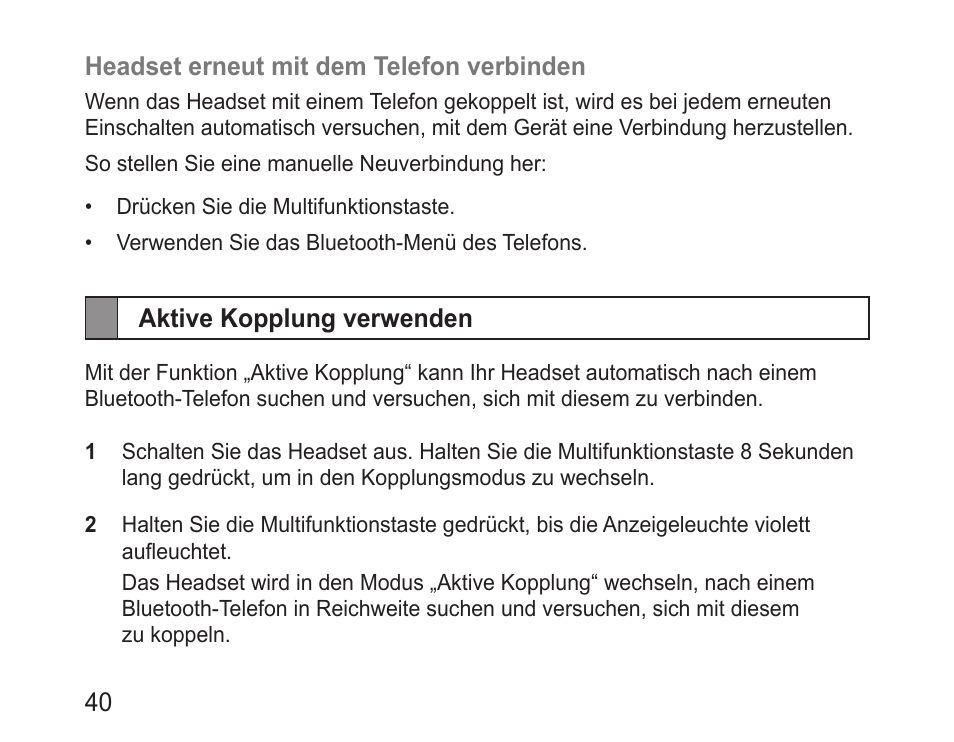 Aktive kopplung verwenden | Samsung BHM3100 User Manual | Page 42 / 161