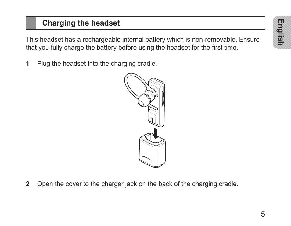 Charging the headset | Samsung BHM3100 User Manual | Page 7 / 161
