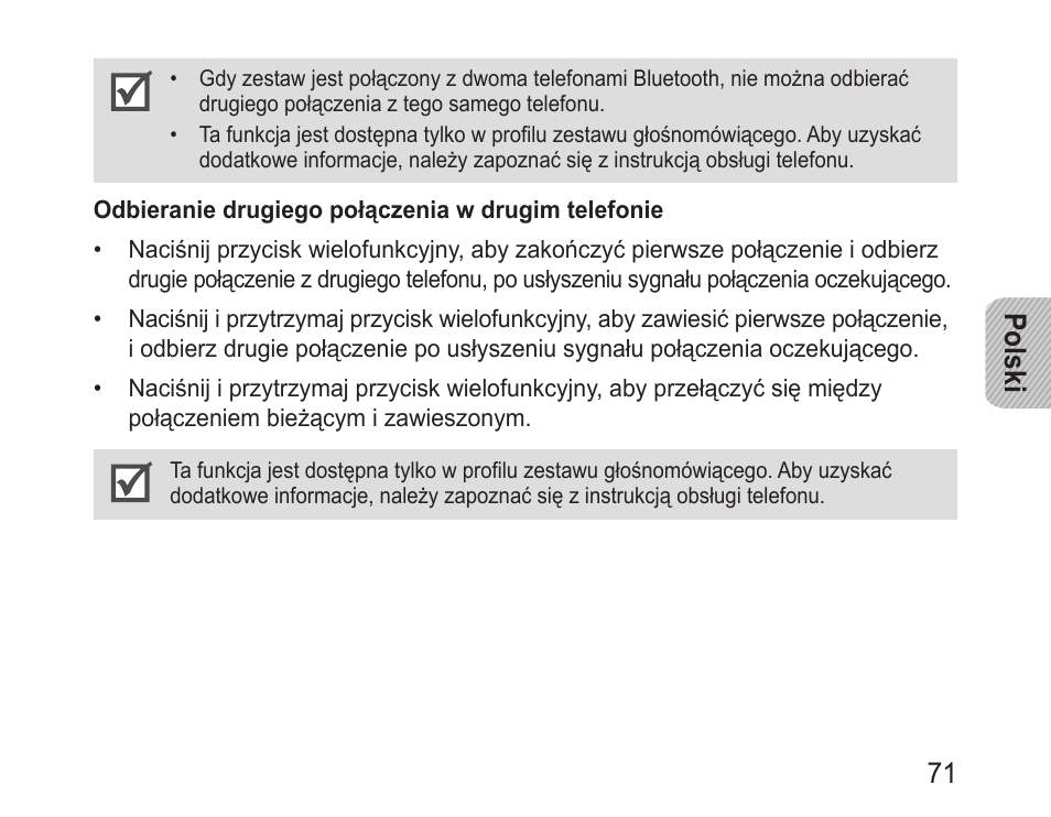 Polski 71 | Samsung BHM3100 User Manual | Page 73 / 161