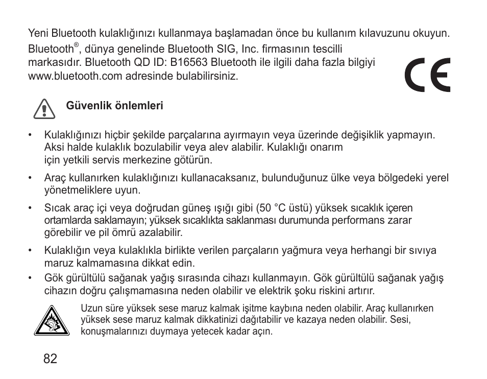 Güvenlik önlemleri | Samsung BHM3100 User Manual | Page 84 / 161