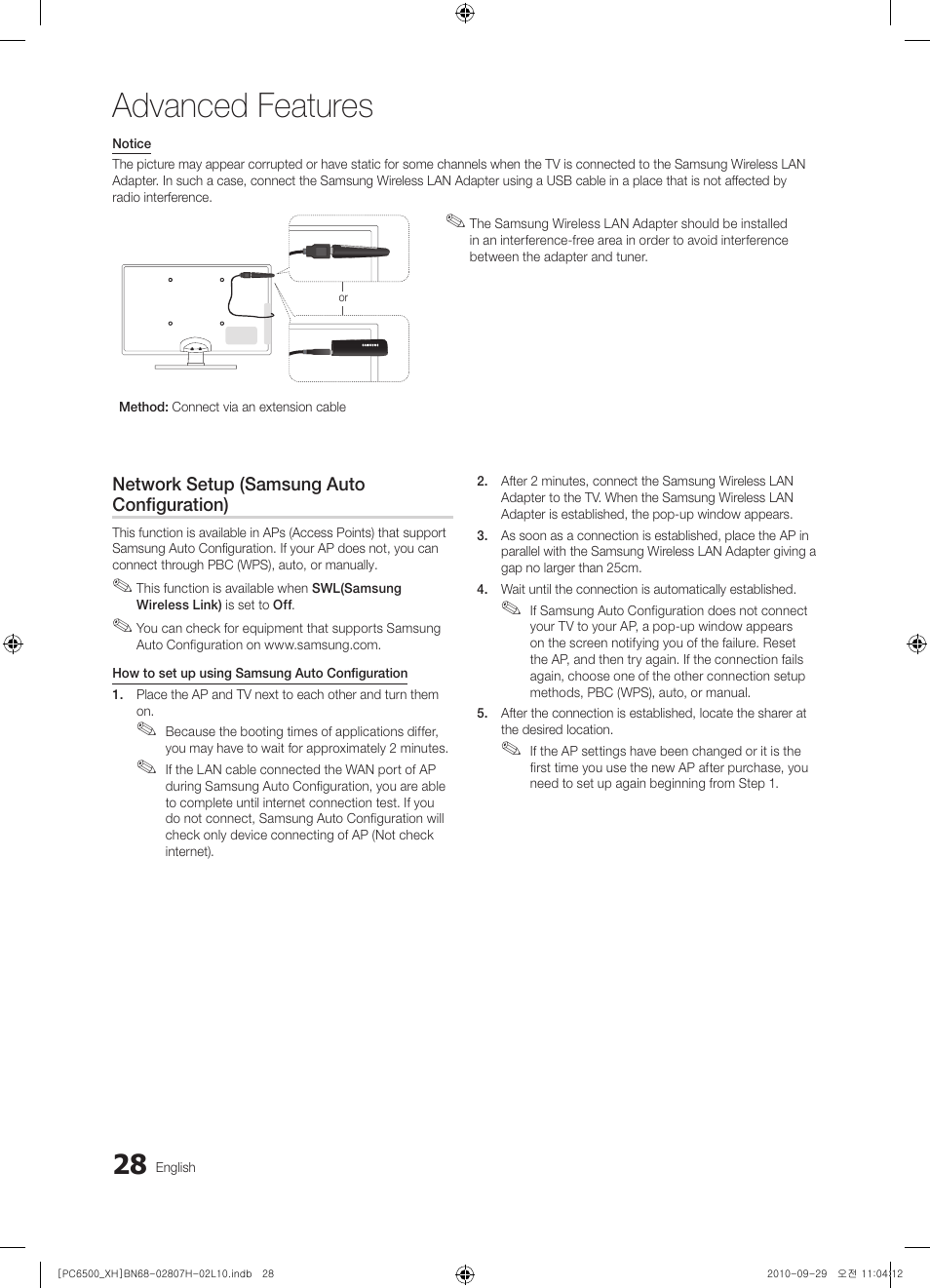 Advanced features | Samsung PS50C6500TW User Manual | Page 28 / 551