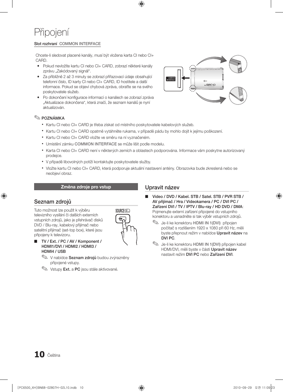 Připojení | Samsung PS50C6500TW User Manual | Page 340 / 551