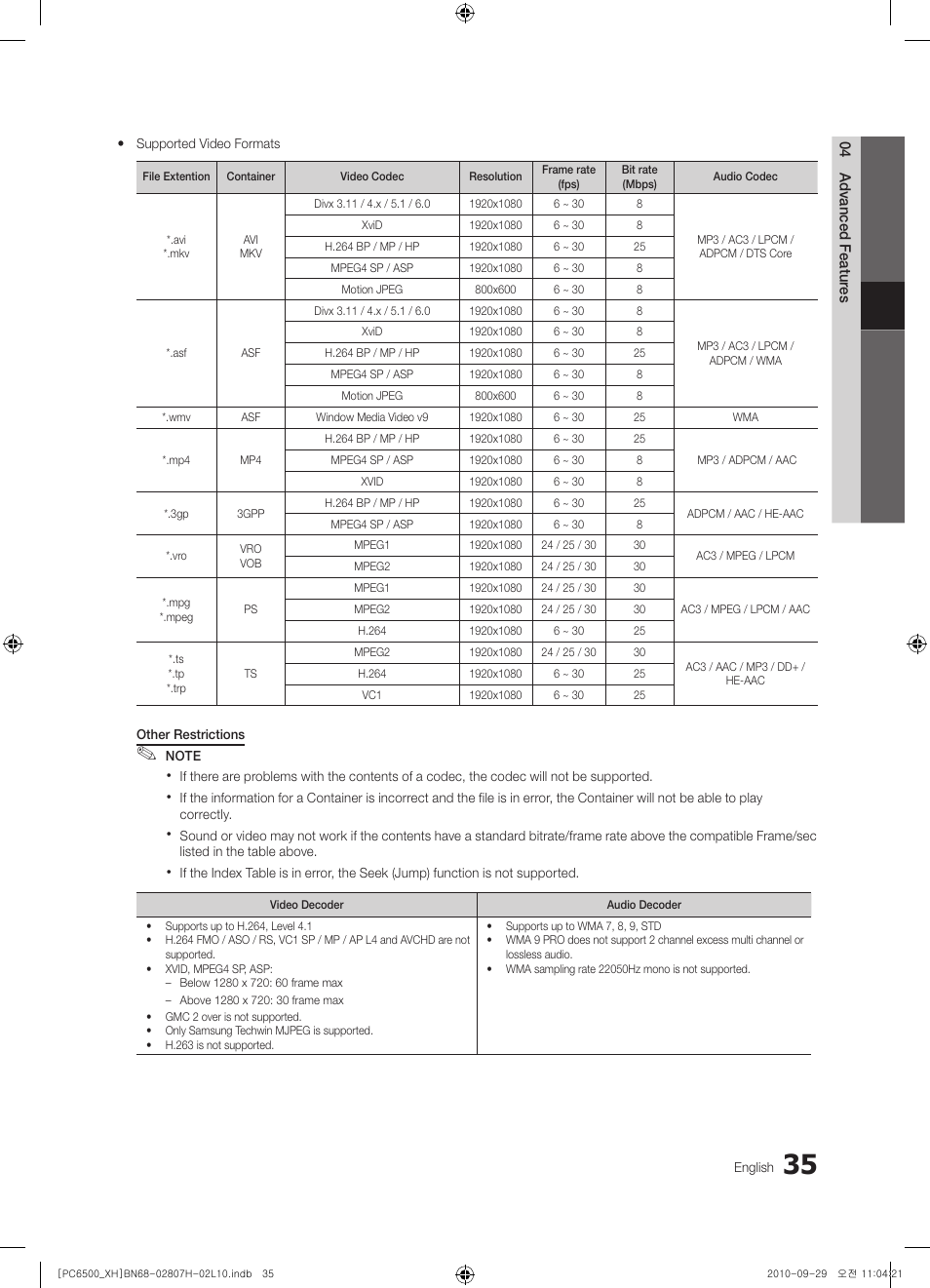 Samsung PS50C6500TW User Manual | Page 35 / 551