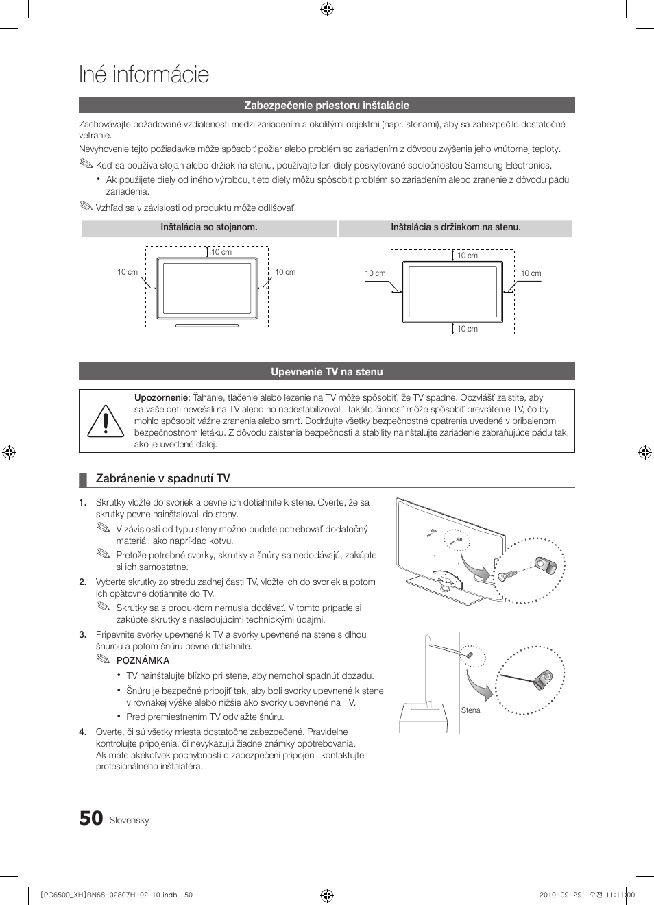 Iné informácie | Samsung PS50C6500TW User Manual | Page 435 / 551