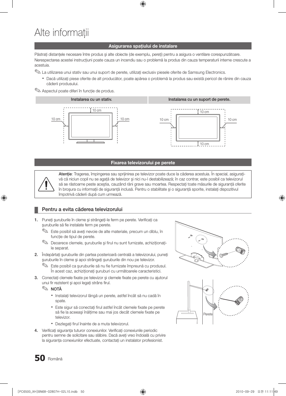 Alte informaţii | Samsung PS50C6500TW User Manual | Page 490 / 551