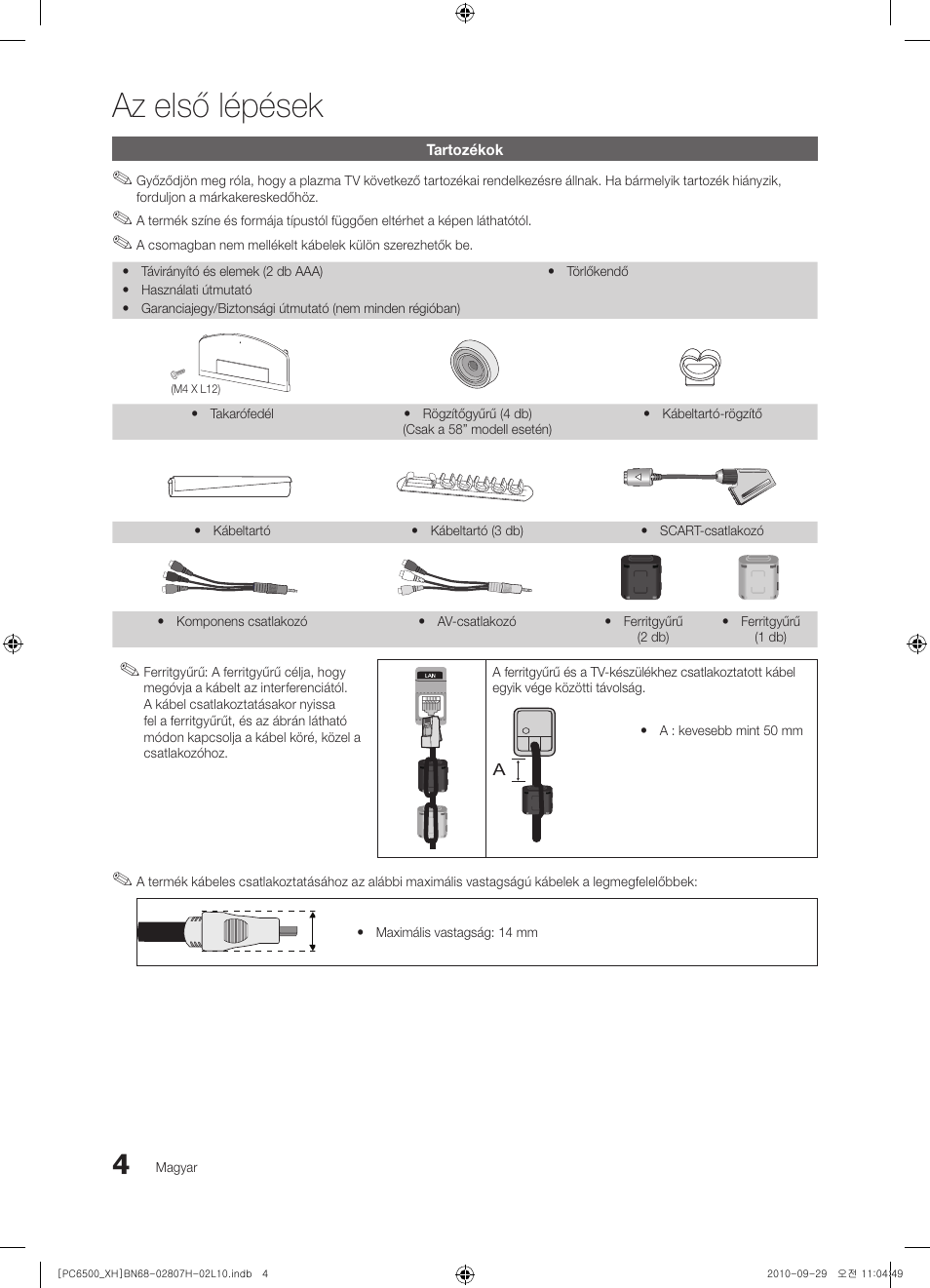 Az első lépések | Samsung PS50C6500TW User Manual | Page 59 / 551