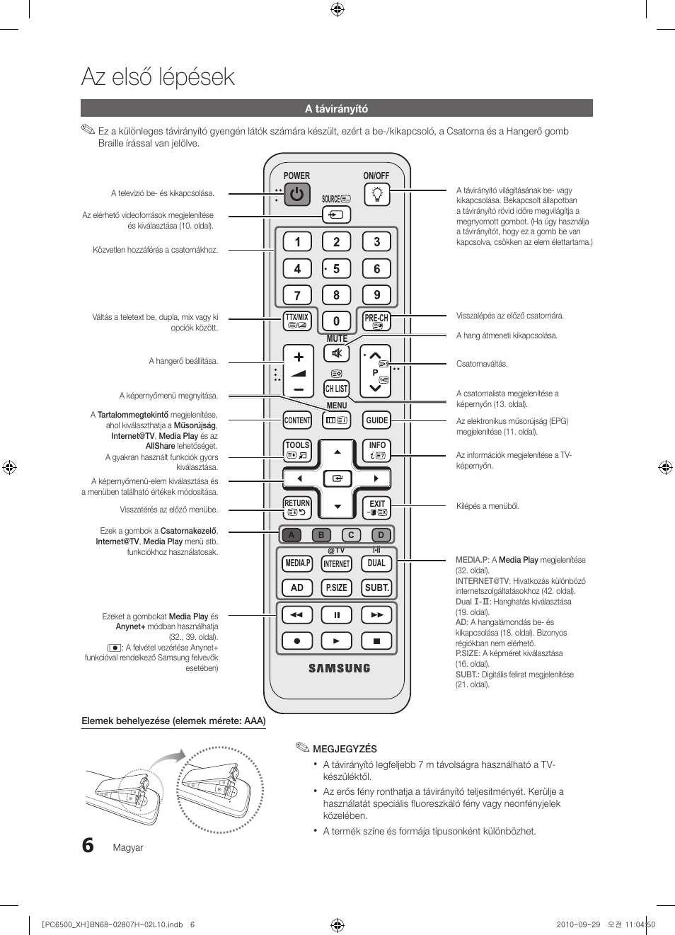 Az első lépések | Samsung PS50C6500TW User Manual | Page 61 / 551