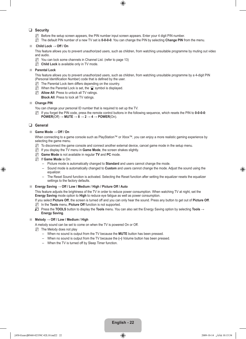 Samsung LE22B541C4W User Manual | Page 24 / 348