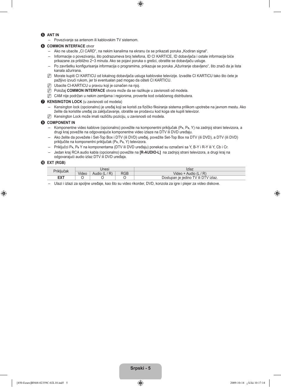 Samsung LE22B541C4W User Manual | Page 313 / 348