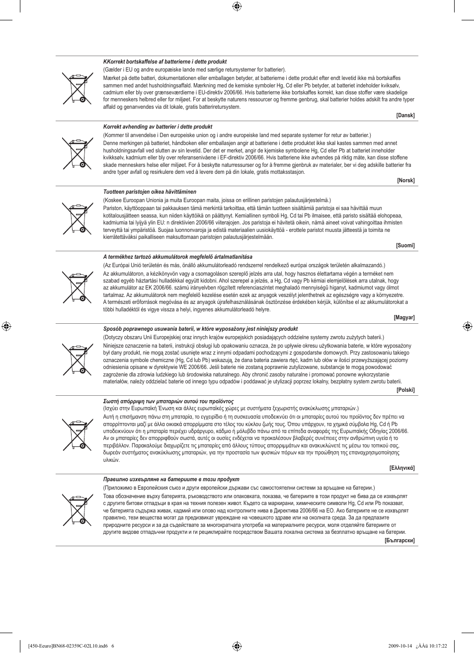 Samsung LE22B541C4W User Manual | Page 347 / 348