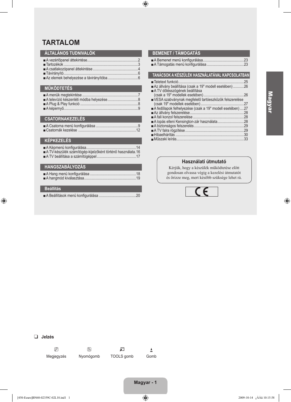 Tartalom, Ma gy ar | Samsung LE22B541C4W User Manual | Page 37 / 348