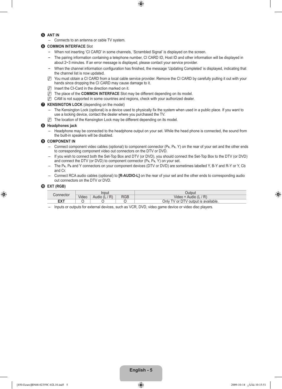 Samsung LE22B541C4W User Manual | Page 7 / 348