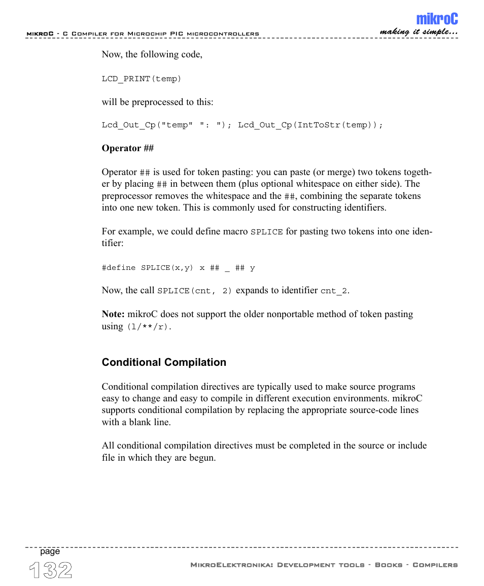 Conditional compilation, Mikroc | ABL electronic PIC Microcontrollers PIC16 User Manual | Page 140 / 312