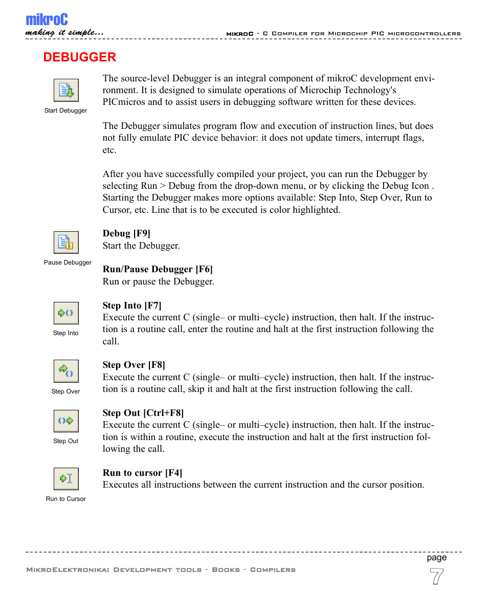 Debugger, Mikroc | ABL electronic PIC Microcontrollers PIC16 User Manual | Page 15 / 312